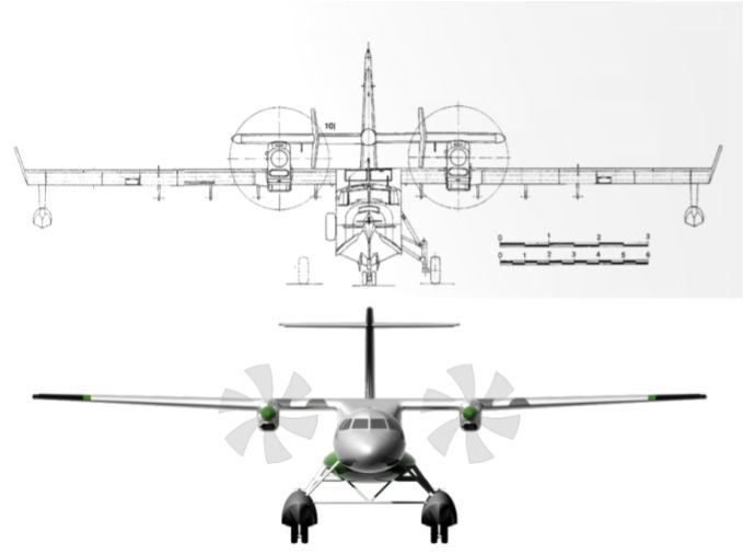 Positive Aviation - FF72 from front with 3D drawing